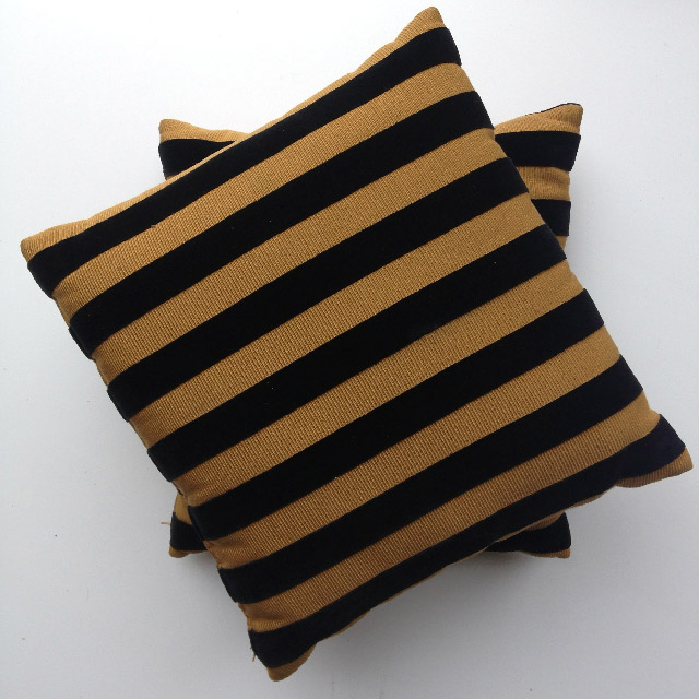 CUSHION, Black Gold Stripe